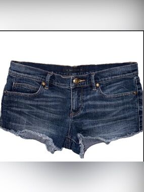 Juicy Couture Blue Frayed-Hem Denim Shorts size 26 (9/10)